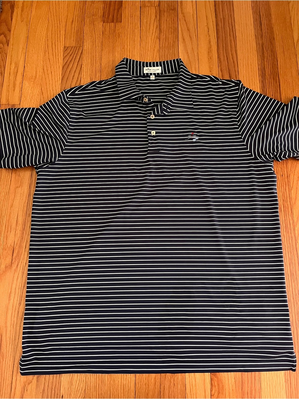 Peter Millar Summer Comfort 1896 Men's Navy Stripe Polo Shirt Size XL
